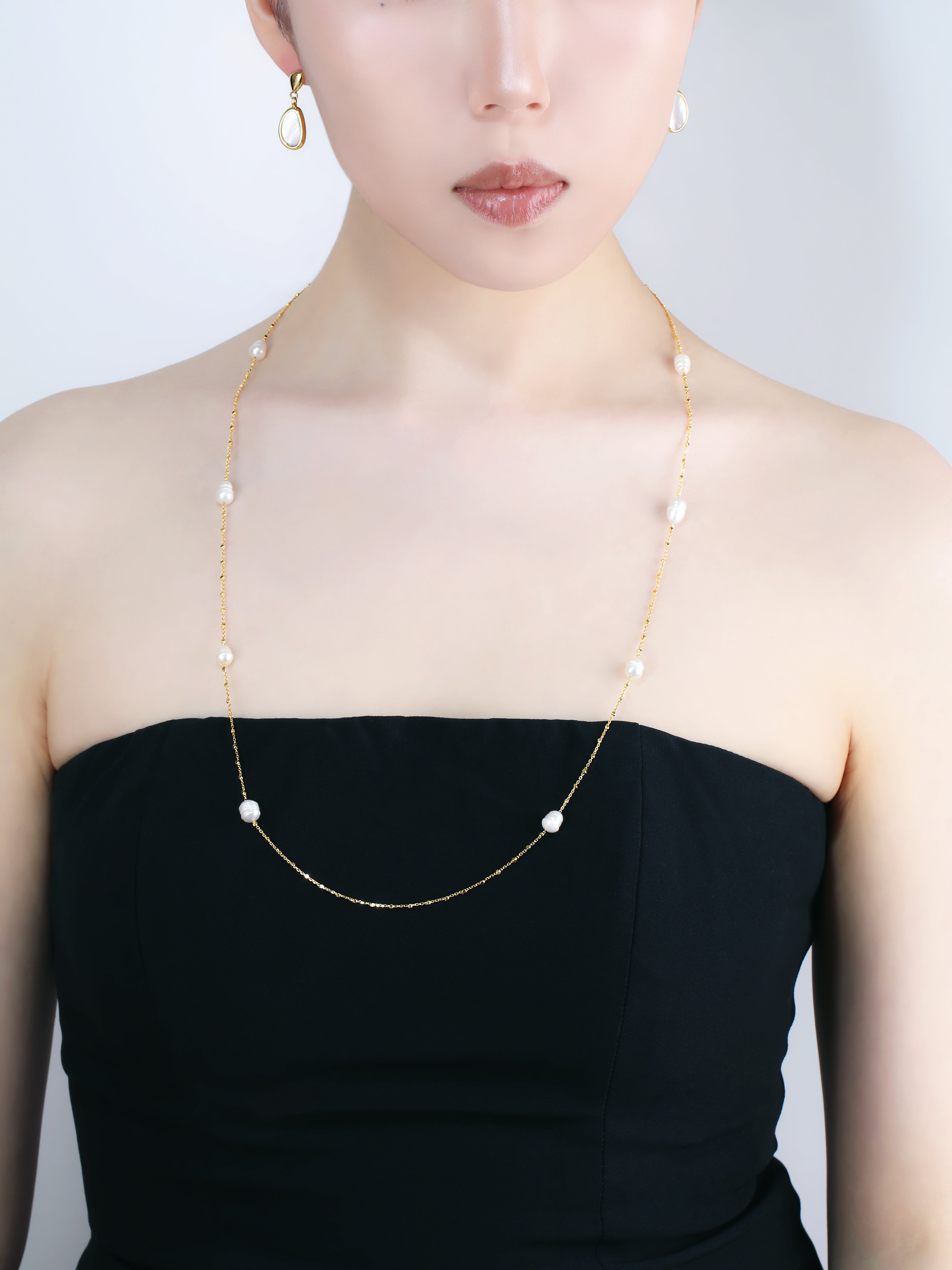 “Shizuku” Freshwater Pearl Station Necklace