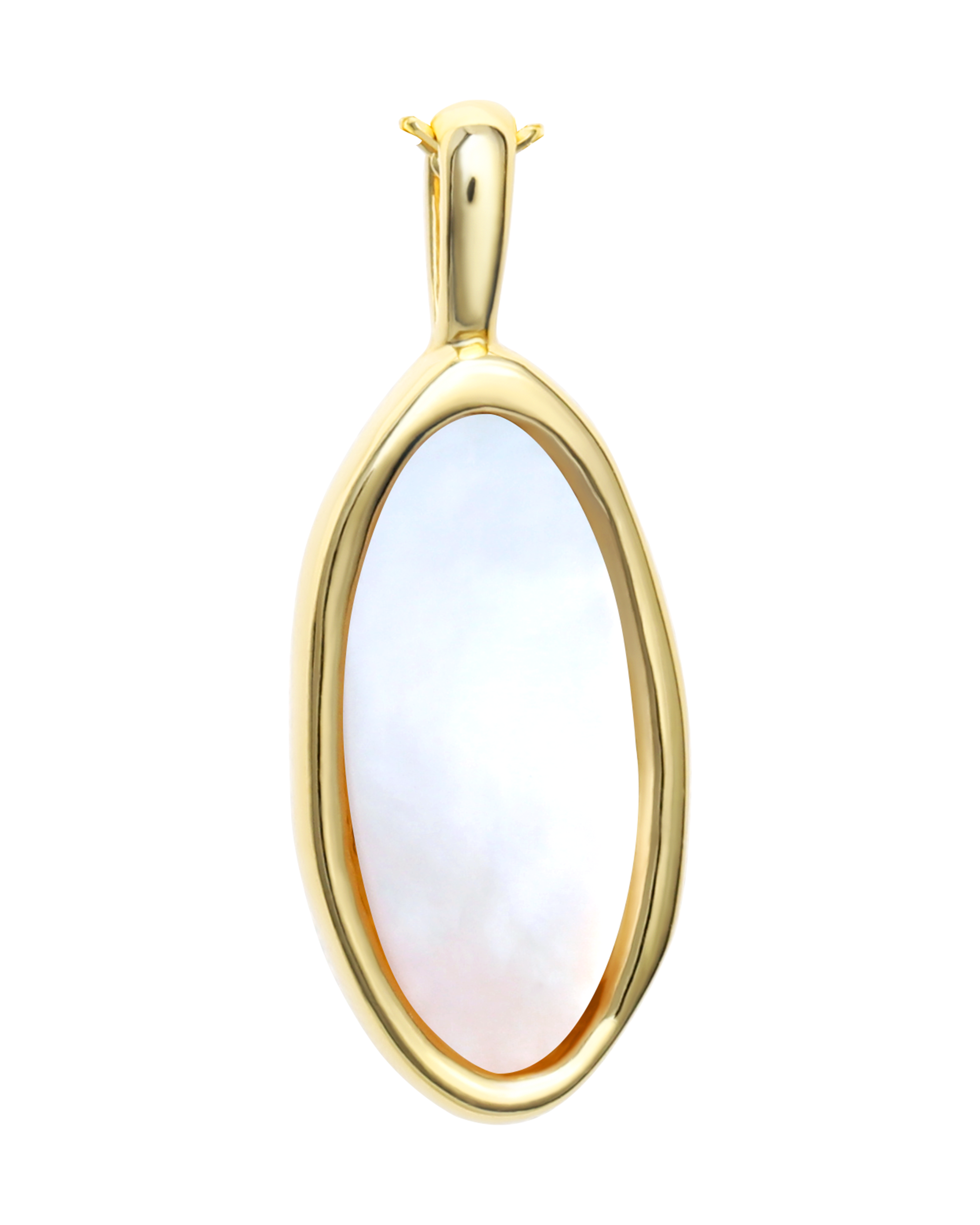 Wabi-Sabi Mother of Pearl “Junsui” Oval Pendant Necklace
