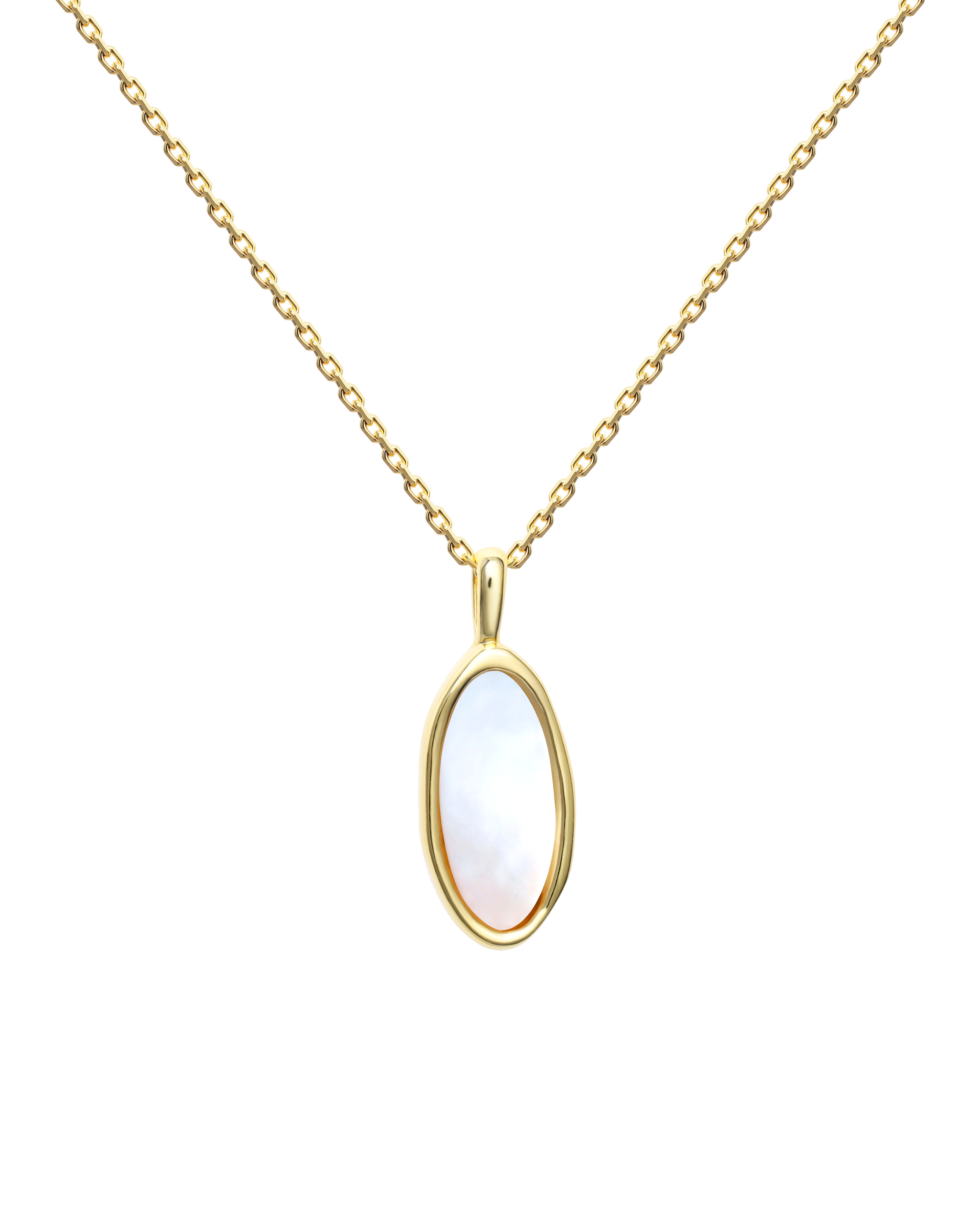 Wabi-Sabi Mother of Pearl “Junsui” Oval Pendant Necklace