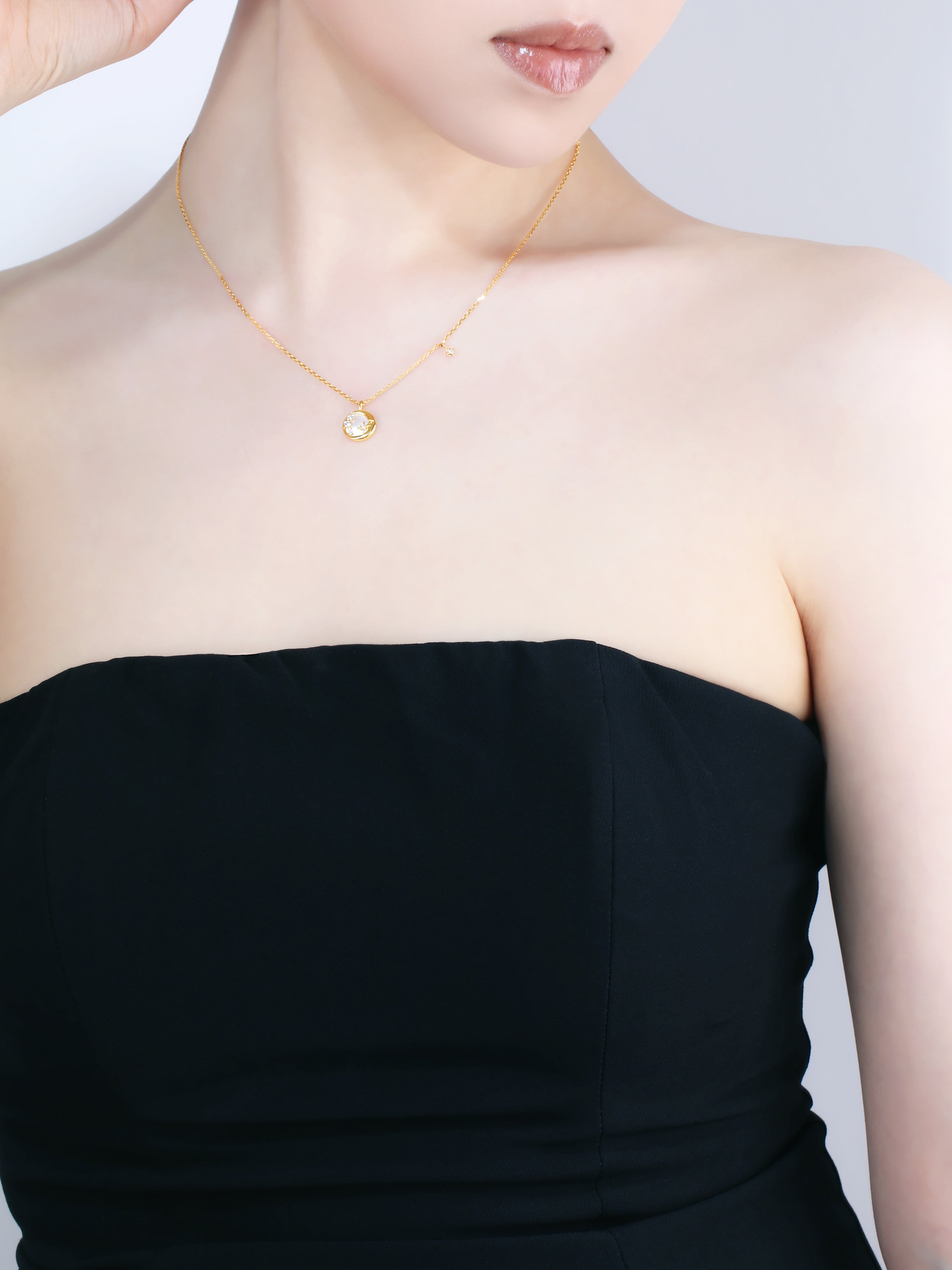 Mother of Pearl White Midnight “Hakuya” Pendant Necklace