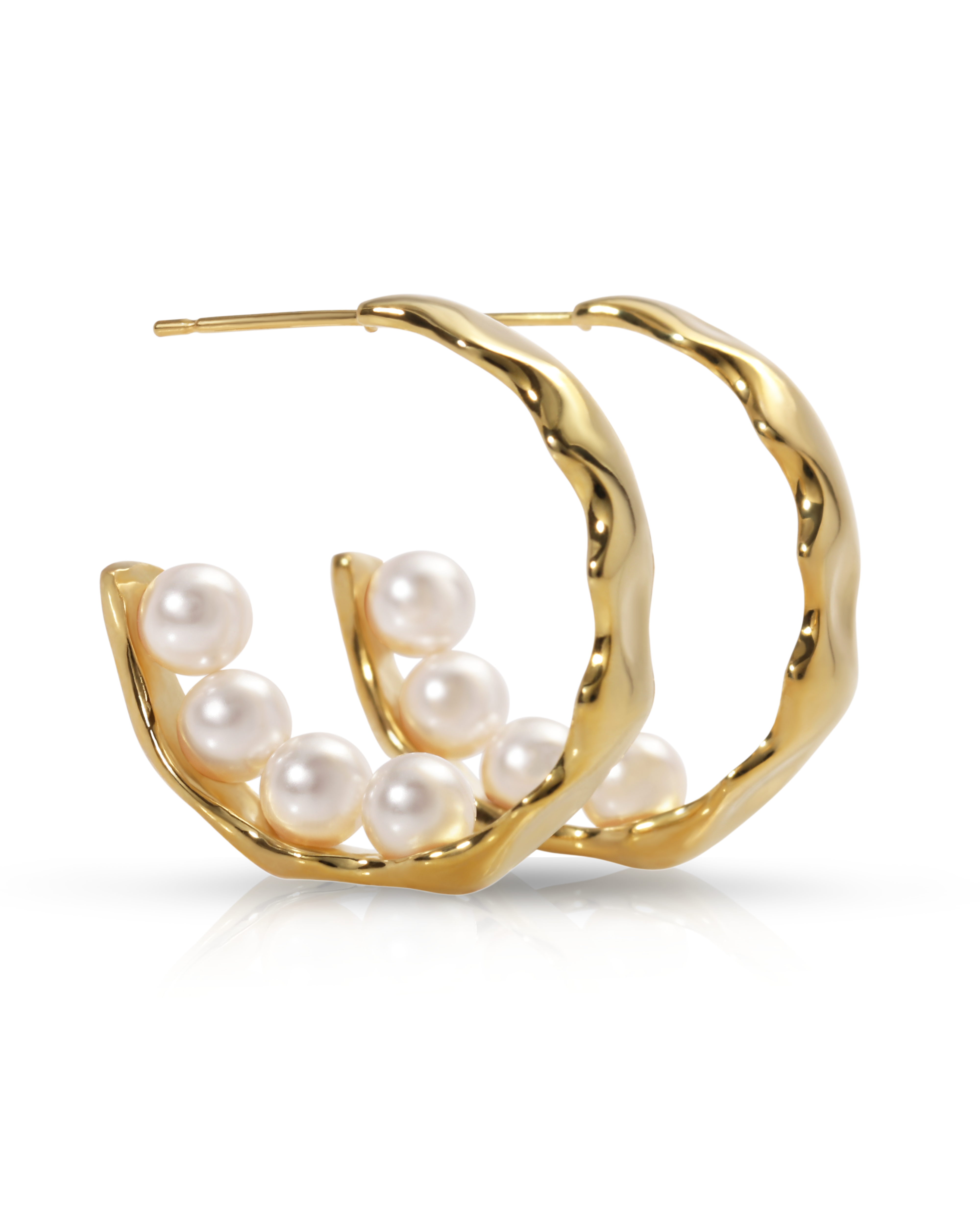 Pearl no Morning Dew “Tsuyu” Hoop Earrings