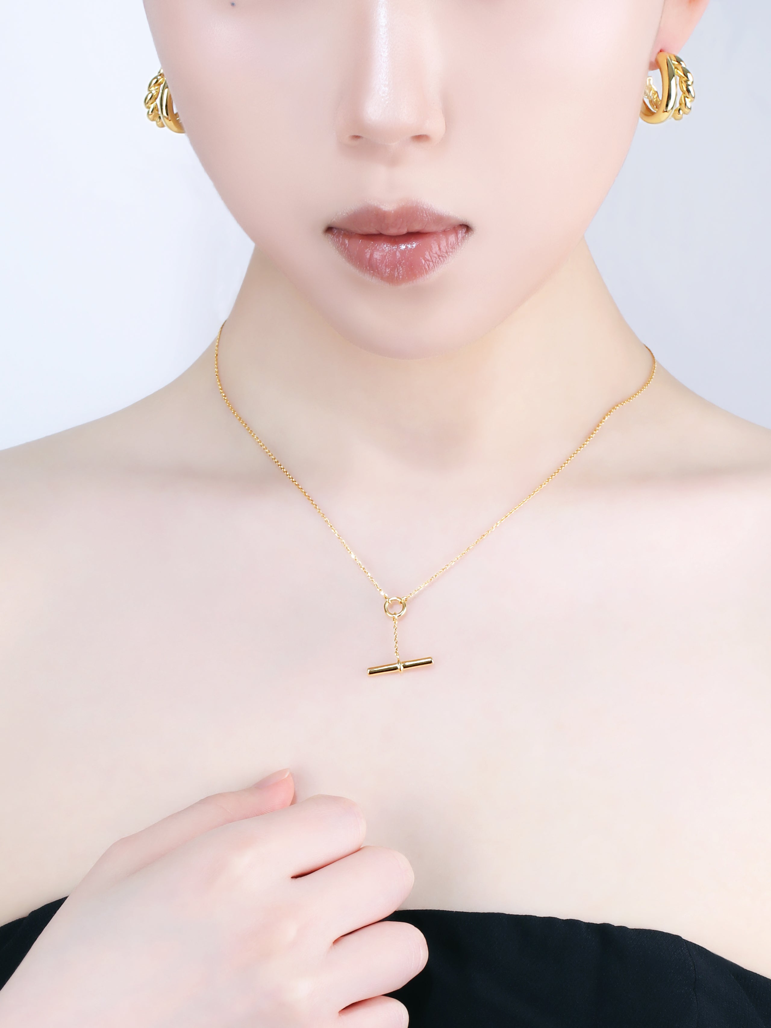 Horizontal Bar “Kinkō” Drop Necklace