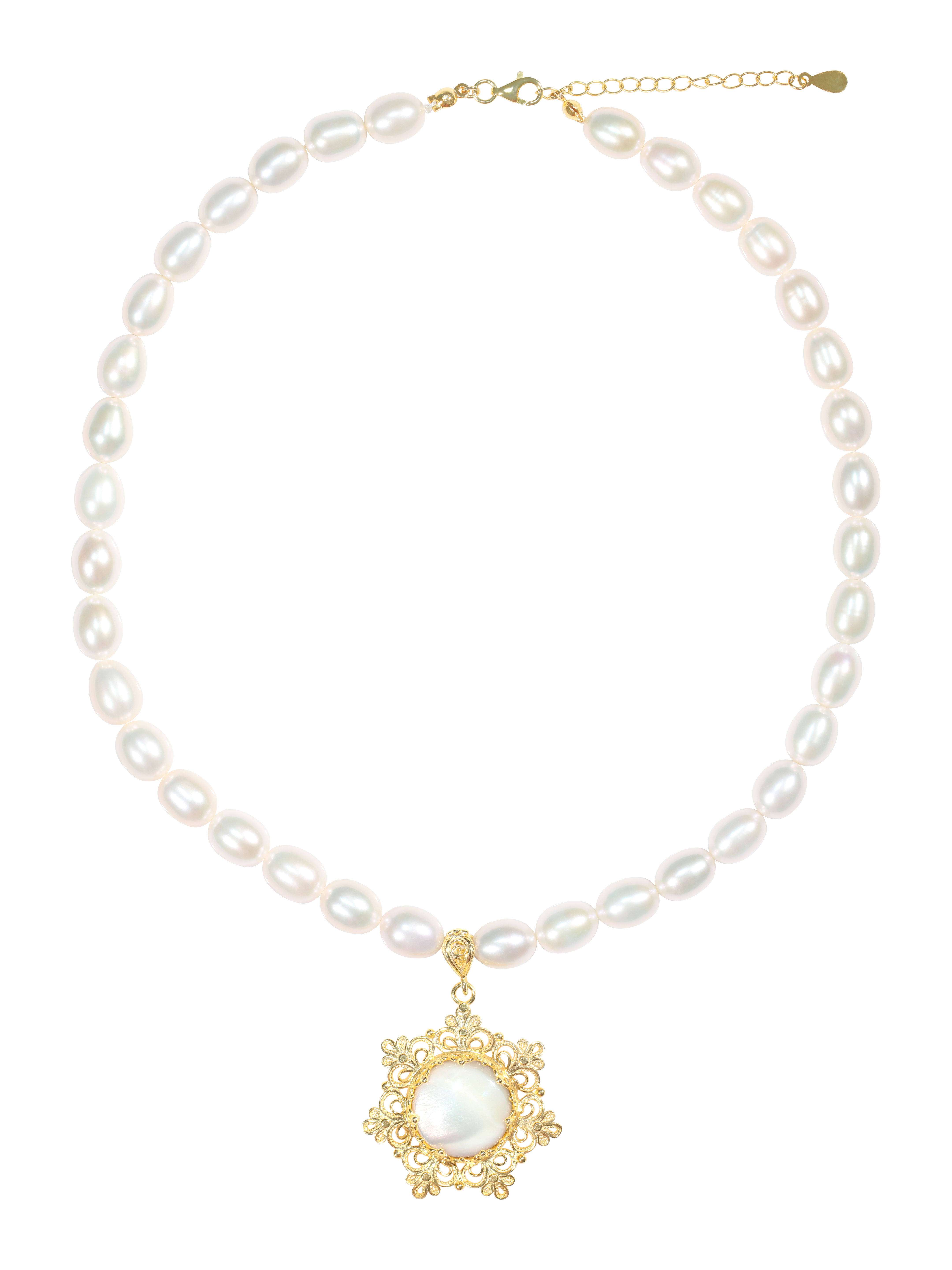 Soirée “Yakai” Freshwater Pearl Pendant Necklace