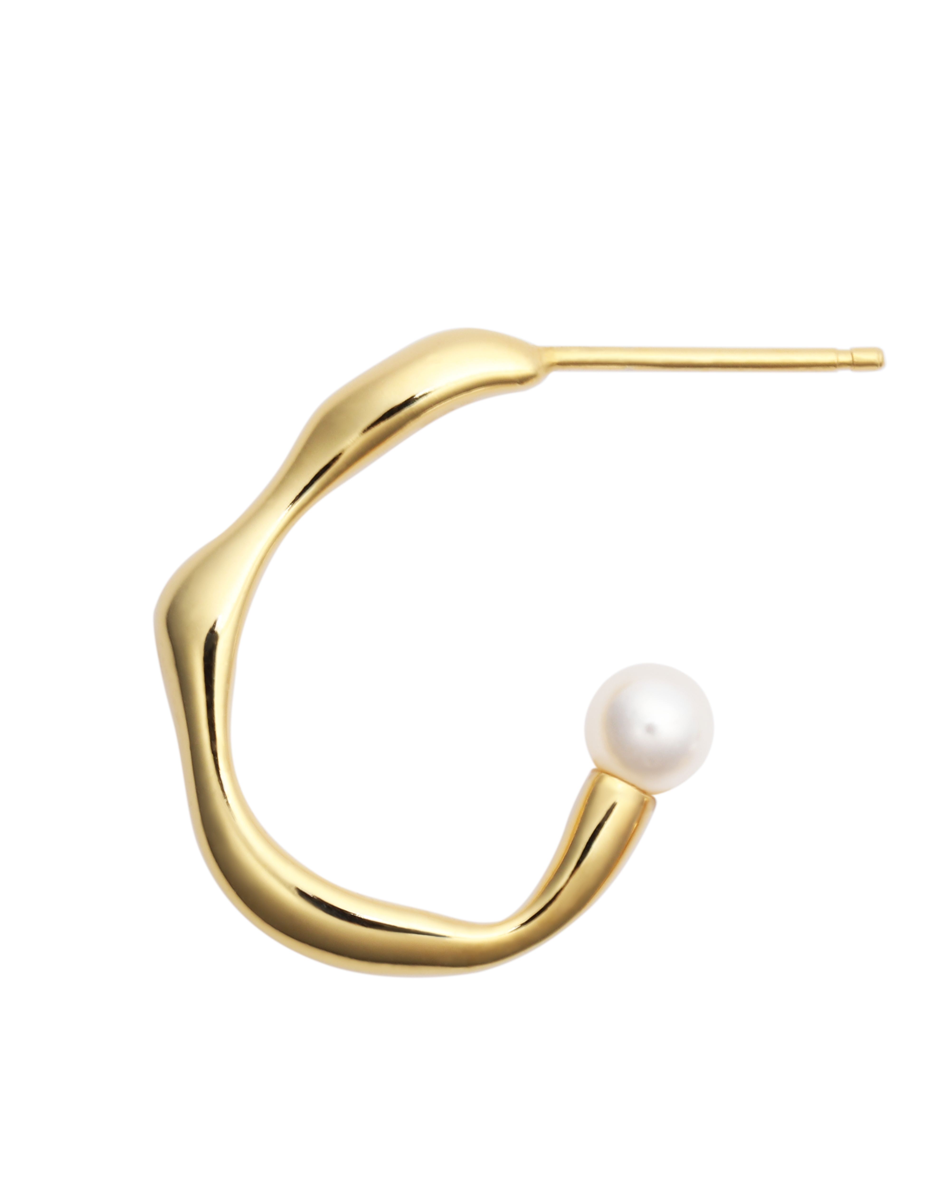 Wabi-Sabi Pearl Detail Garyō "Tensei" Hoop Earrings