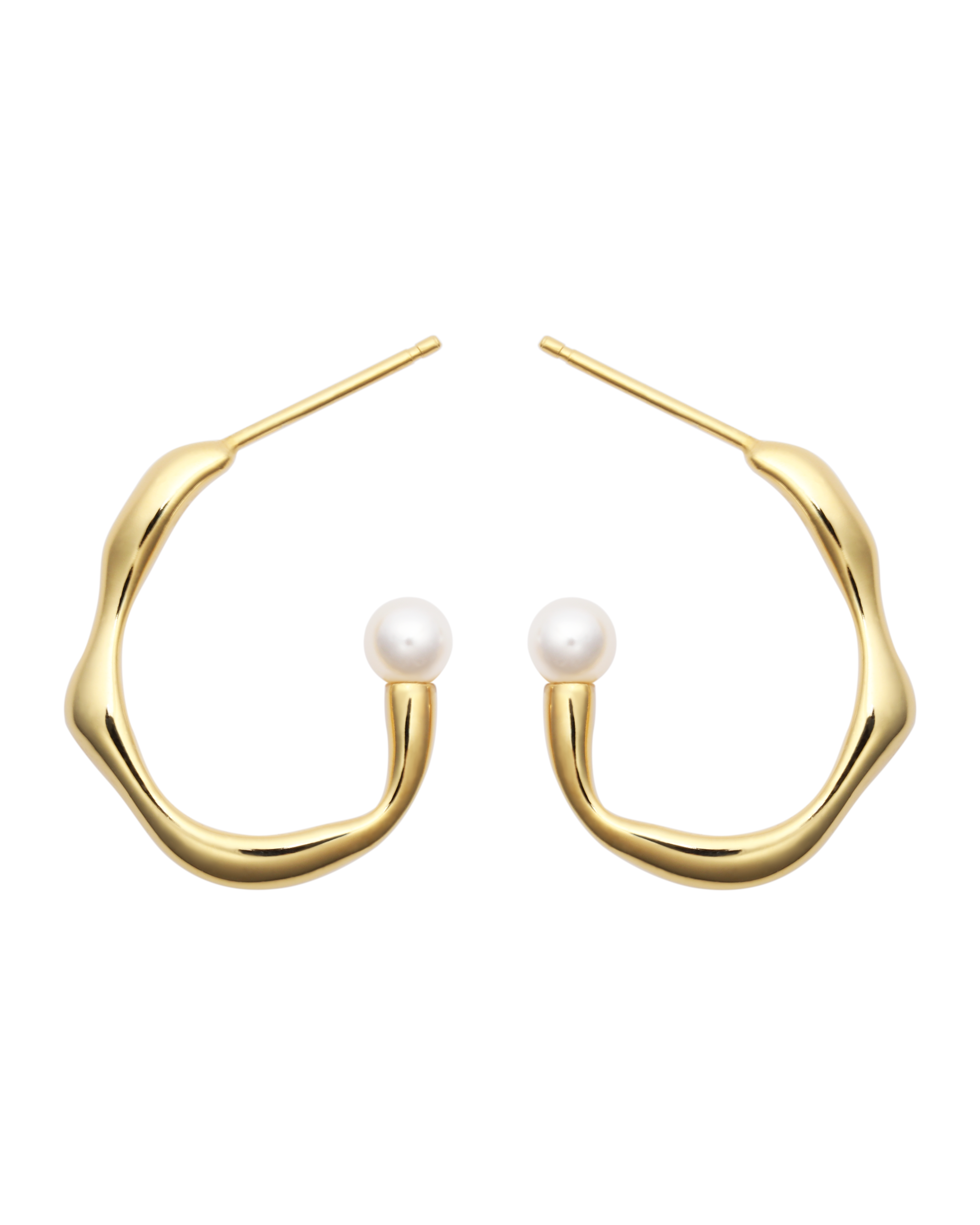 Wabi-Sabi Pearl Detail Garyō "Tensei" Hoop Earrings