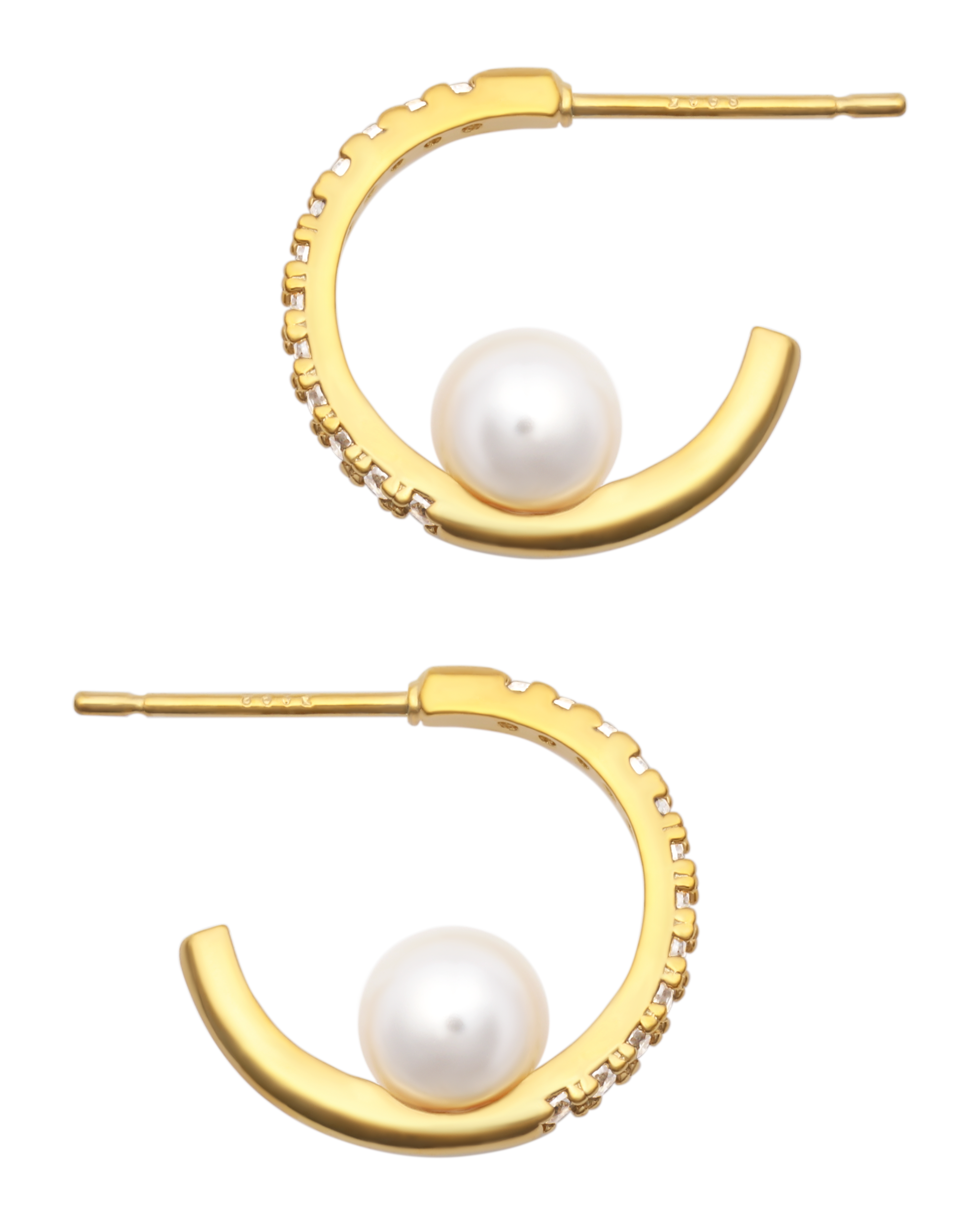 Essential Pavé Pearl “Sensai” Hoop Earrings