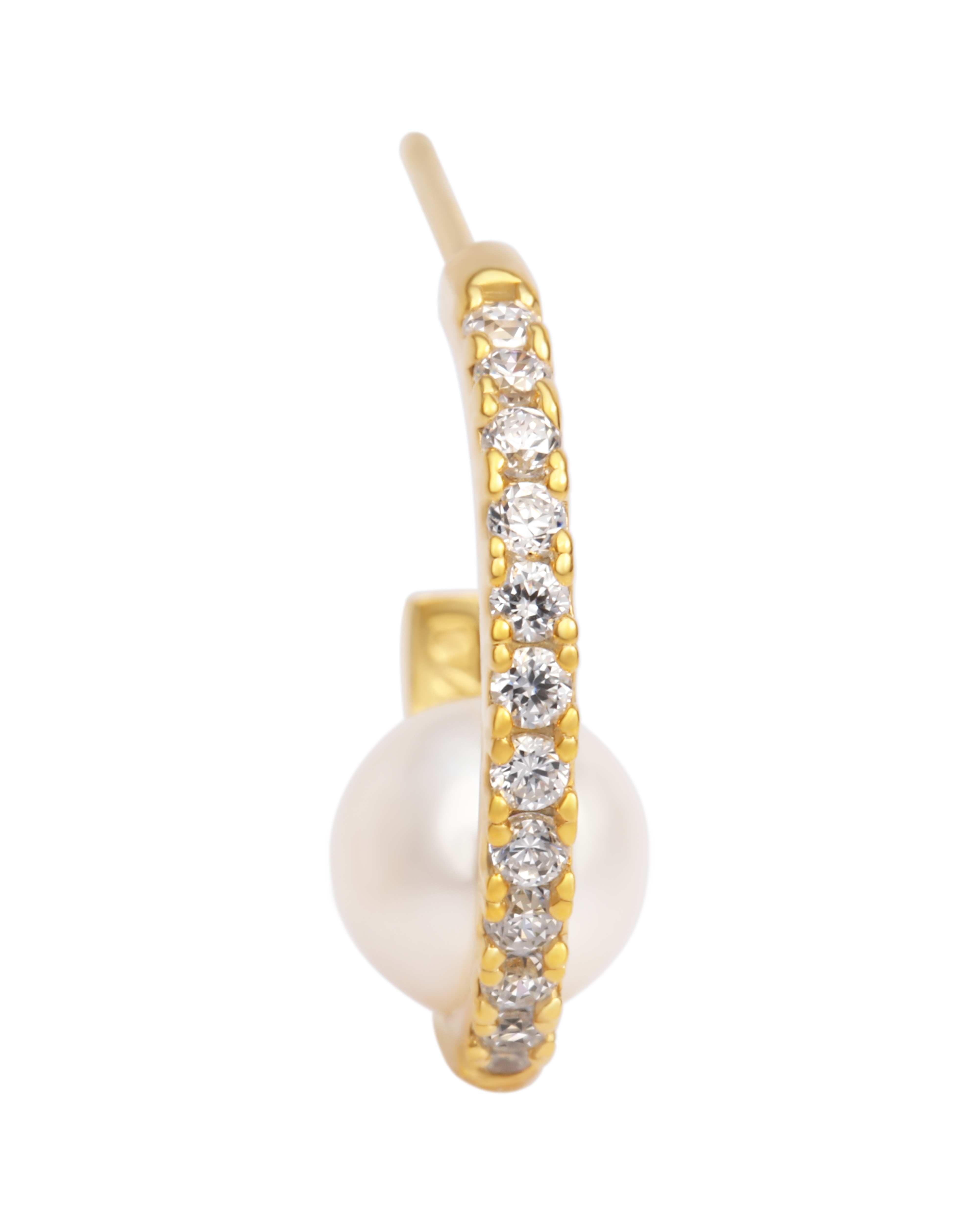 Essential Pavé Pearl “Sensai” Hoop Earrings