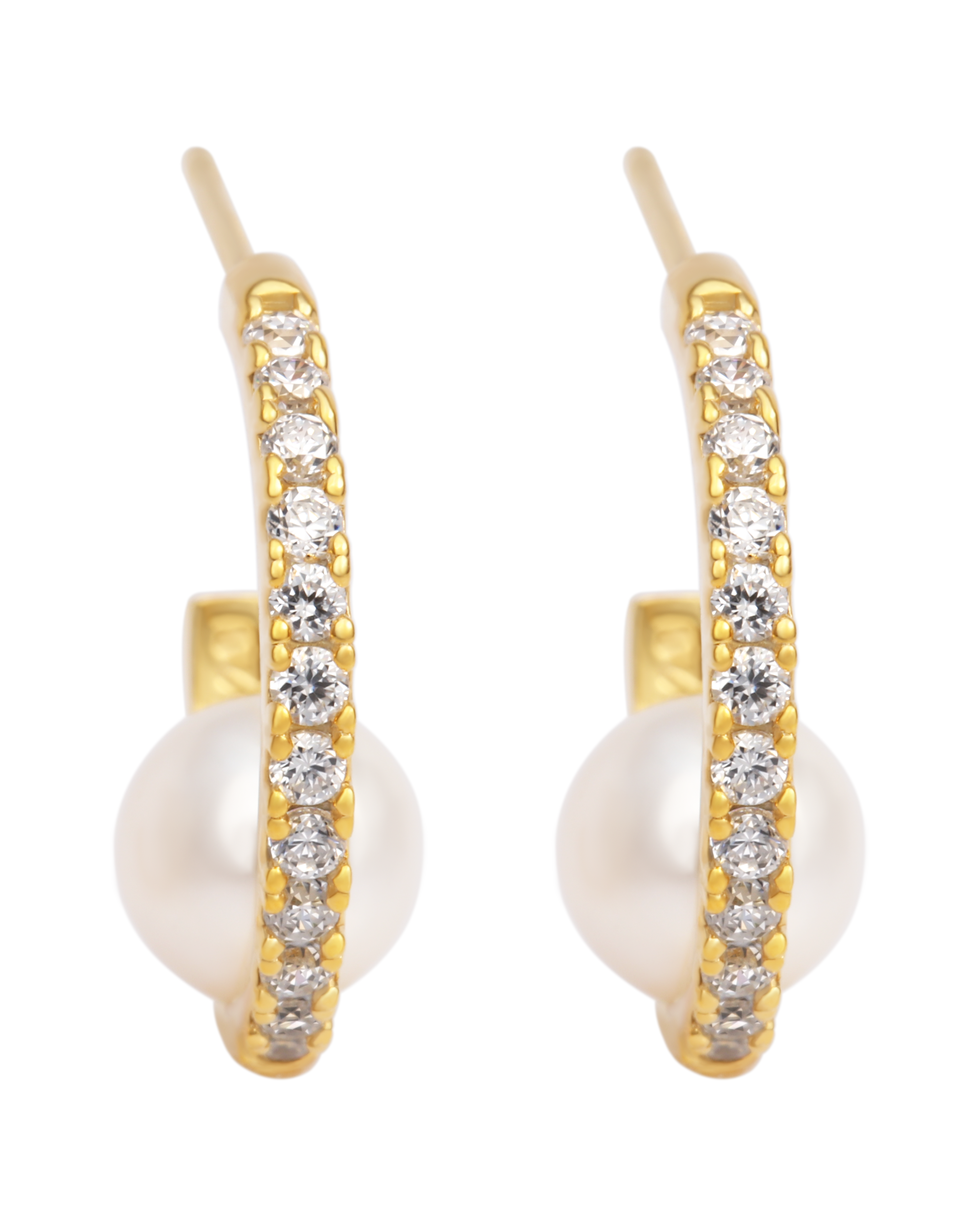 Essential Pavé Pearl “Sensai” Hoop Earrings