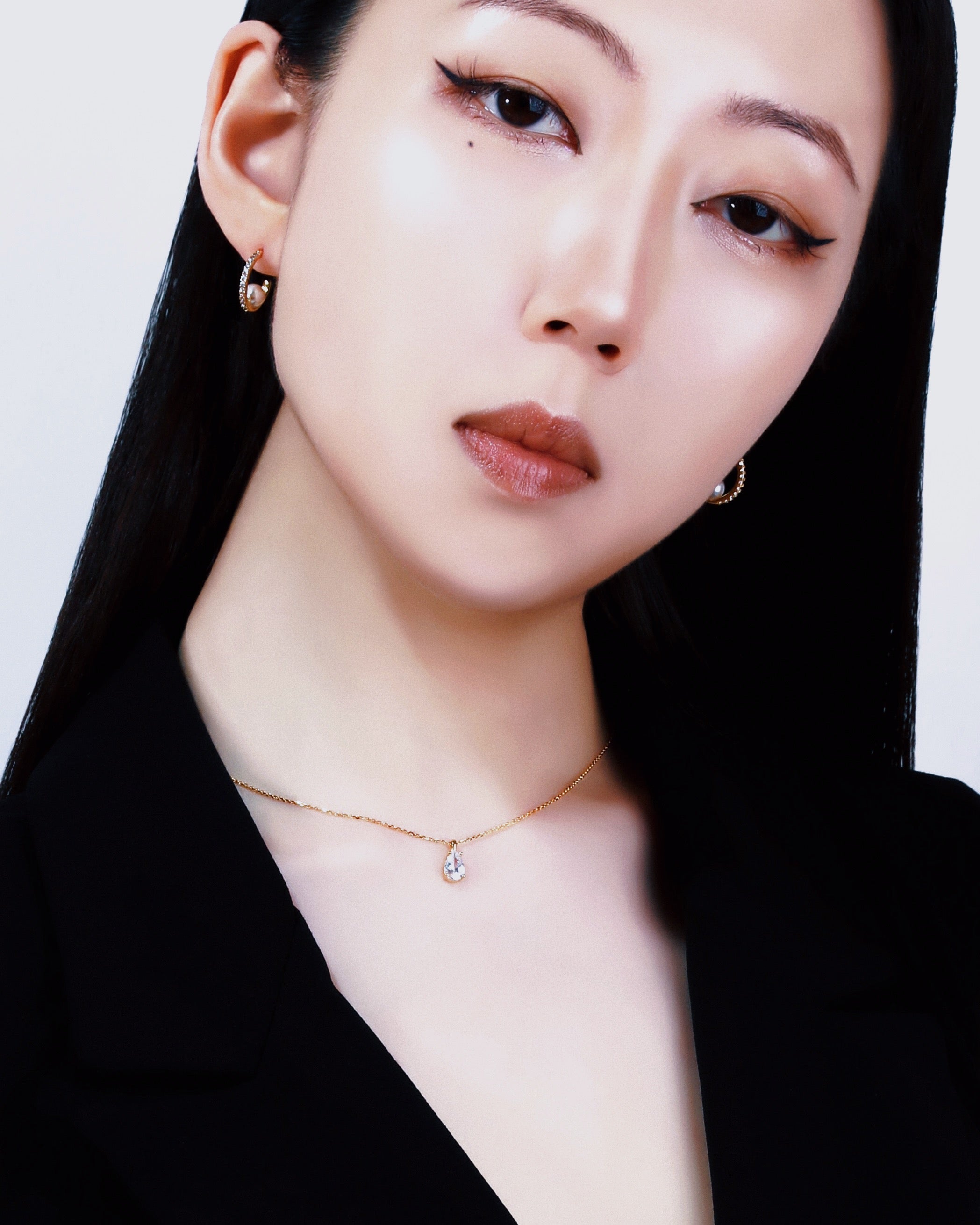 Essential Pavé Pearl “Sensai” Hoop Earrings