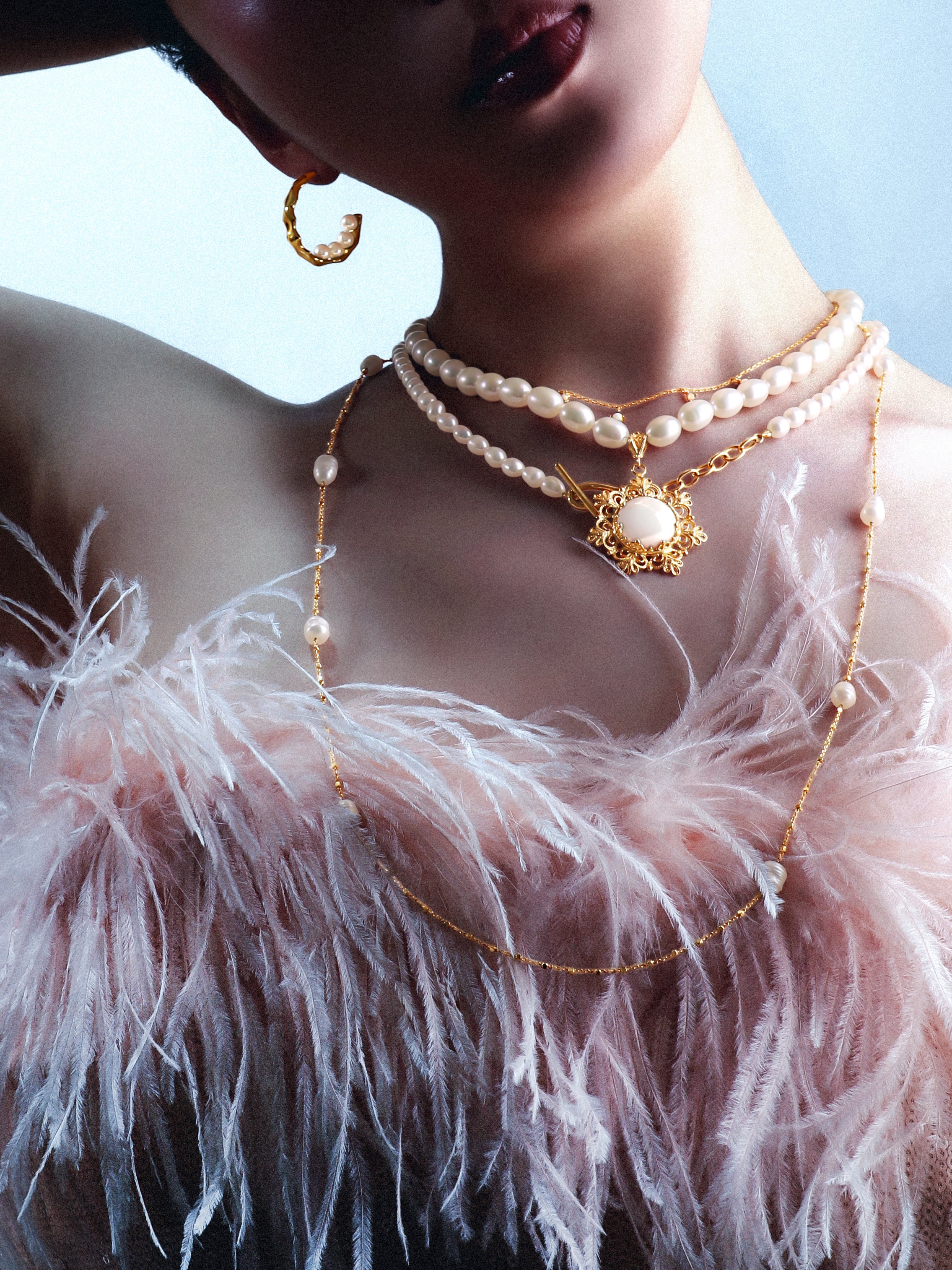 “Shizuku” Freshwater Pearl Station Necklace