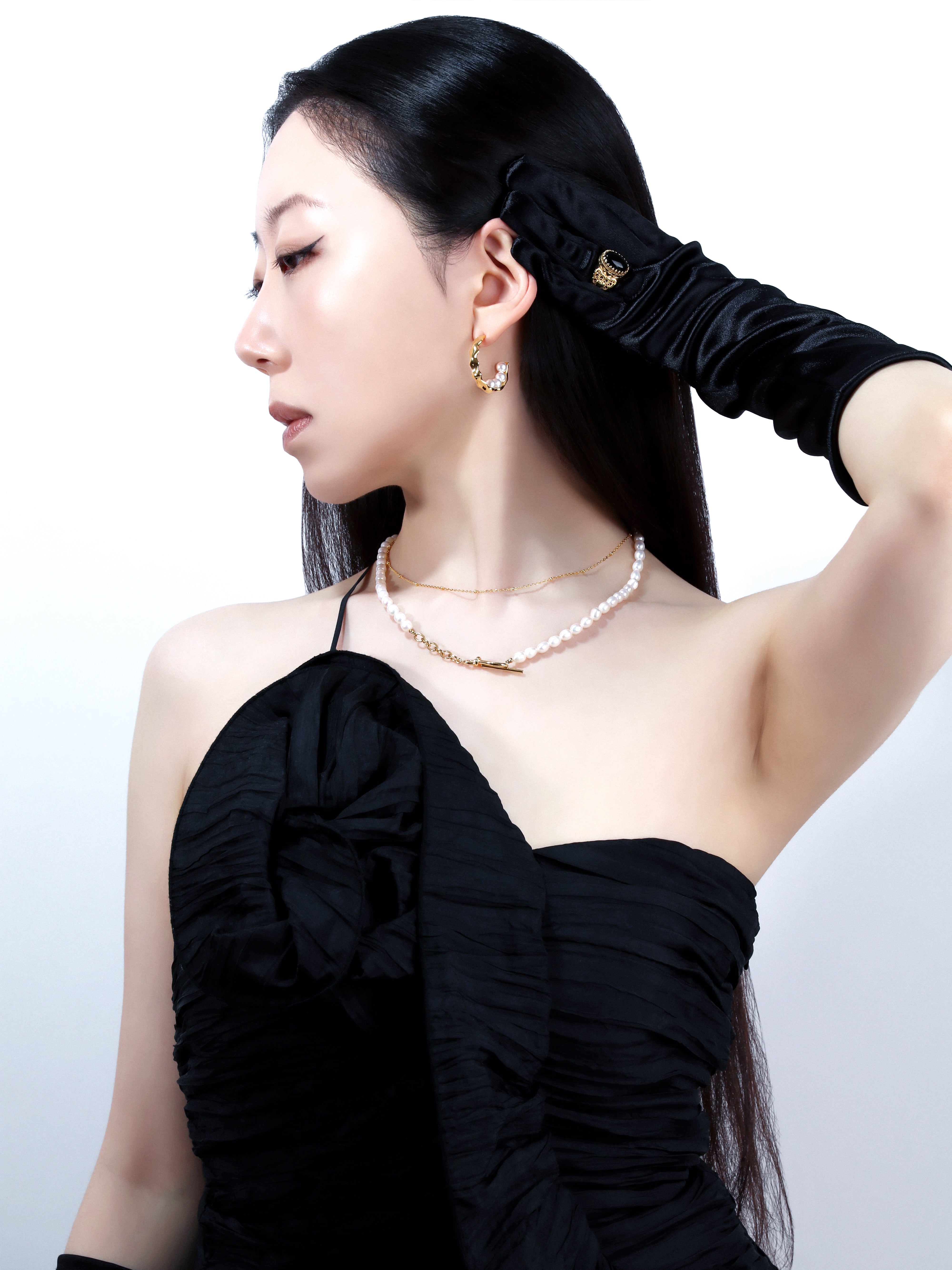 Pearl no Morning Dew “Tsuyu” Hoop Earrings