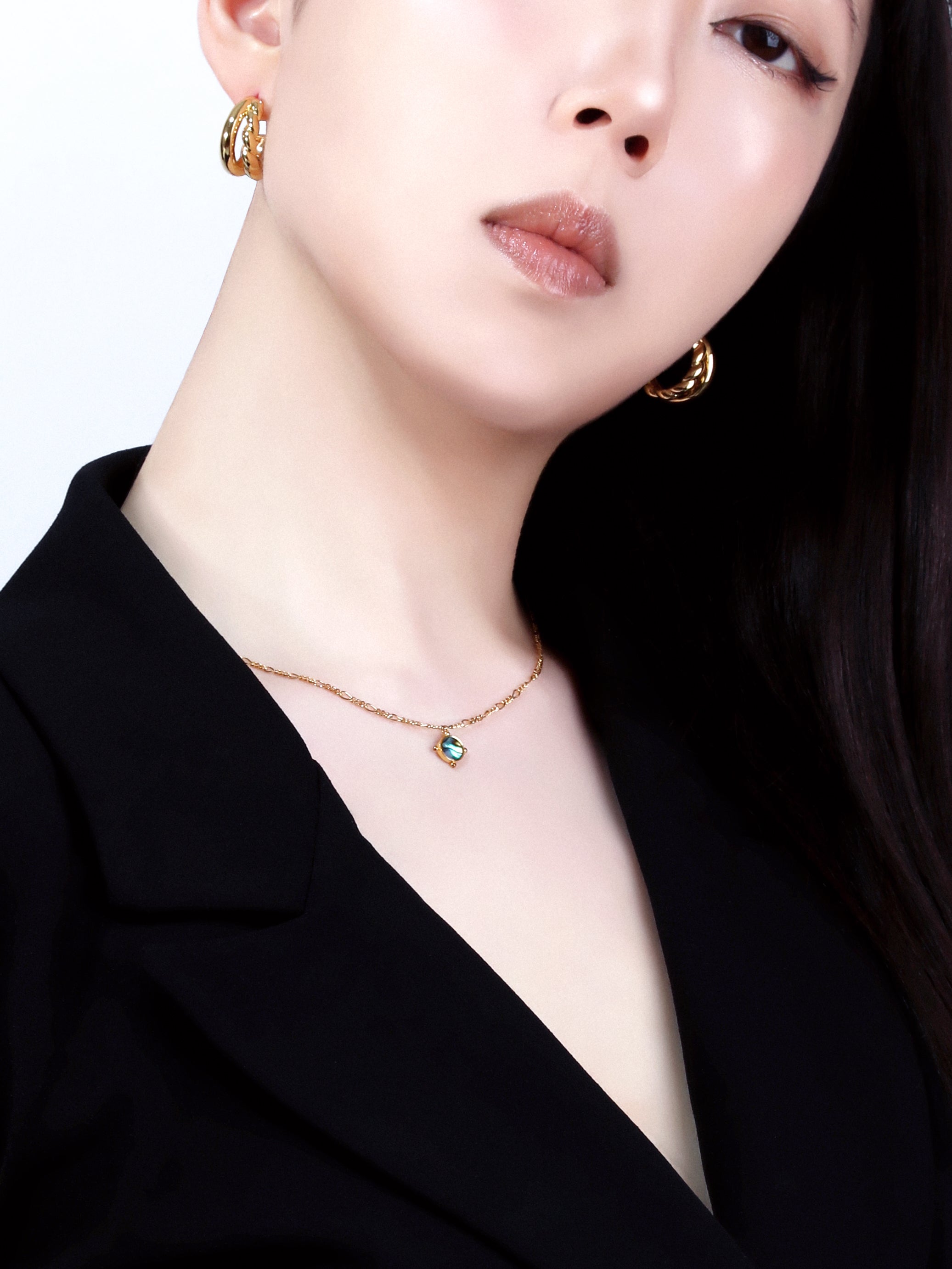 “Ito” Twisted Knot-Shaped Double Hoop Earrings